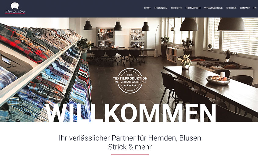 Designtanke - Webagentur Köln - Referenzen Webdesign - Shirt & More Textilproduktion